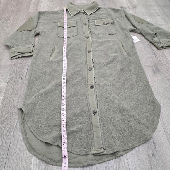 Free People We The Free Long Sherpa Shacket Coat Jacket Medium Oversized NWT - Picture 8 of 11